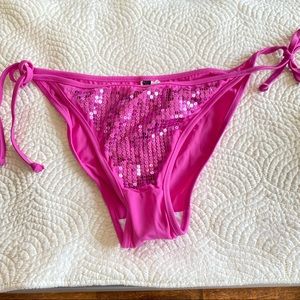 Marie Meili Sequin String Bikini Bottom Barbie PINK Size Large
Size large
New